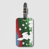 Osterhase und Eier Cartoon Papierhalbfeder Gepäckanhänger (Vorderseite Vertikal)