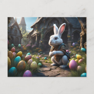 Osterhase und Eier Feiertagspostkarte