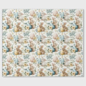 Osterhase und Eier Geschenkpapier im Vintage-Stil (Flach)