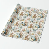 Osterhase und Eier Geschenkpapier im Vintage-Stil (Ungerollt)