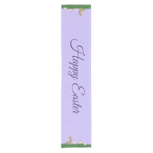 Osterhase und Eier im Gras Kurzer Tischläufer (Vorderseite)