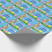 Osterhase und Eier mit Regenbogen Geschenkpapier (Ecke)