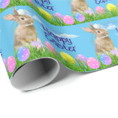 Osterhase und Eier mit Regenbogen Geschenkpapier (Rolleneckpunkt)