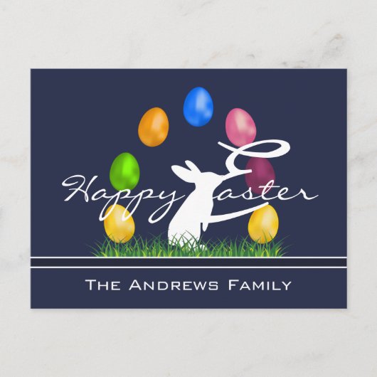Osterhase und Eier Personalisiert Postkarte (Vorderseite)