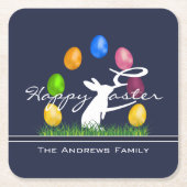 Osterhase und Eier Personalisiert Rechteckiger Pappuntersetzer (Vorderseite)