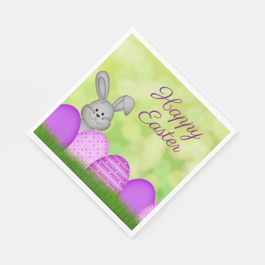 Osterhase und Eier Serviette (Ecke)