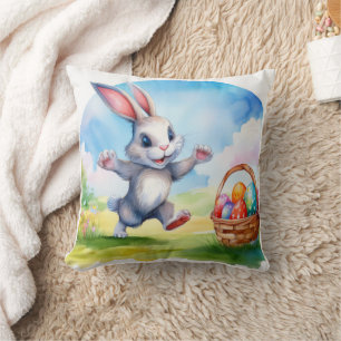 Osterhase und Eierkörbe Kissen