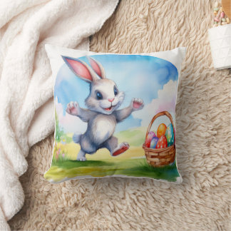 Osterhase und Eierkörbe Kissen
