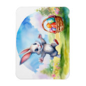 Osterhase und Eierkörbe Magnet (Vertikal)