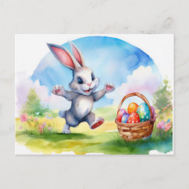 Osterhase und Eierkörbe Postkarte