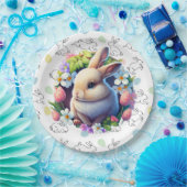 Osterhase und Floralien Pappteller (Party)