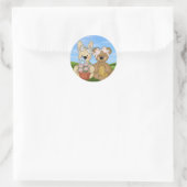 Osterhase und Freund Runder Aufkleber (Tasche)