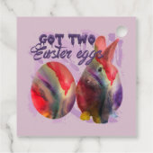 Osterhase und gestrichenes Ei Geschenkanhänger (Rückseite)