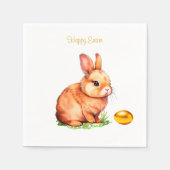 Osterhase und goldenes Ei auf Weißen Neapel Serviette (Vorderseite)