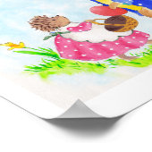 Osterhase und Heddy Igel Poster (Ecke)