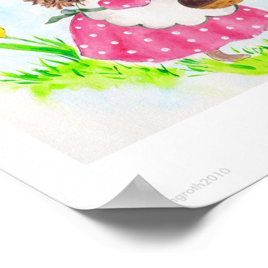 Osterhase und Heddy-Igel Poster (Ecke)