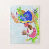 Osterhase und Heddy-Igel Puzzle (Vertikal)