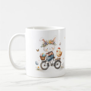 Osterhase und Huhn- Frohe Ostern- personalisierbar Kaffeetasse