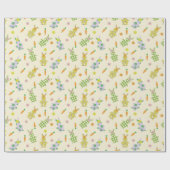 Osterhase und Karottenmuster Geschenkpapier (Flach)