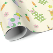 Osterhase und Karottenmuster Geschenkpapier (Rolleneckpunkt)