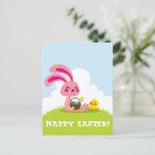 Osterhase und Kick Feiertagspostkarte (Stehend Vorderseite)
