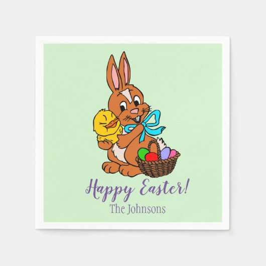 Osterhase und Kick Papier Napkins Serviette (Vorderseite)