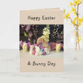 Osterhase und kleine Helfer Karte (Gelbe Blume)