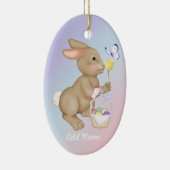 Osterhase und Korb Keramikornament (Rechts)