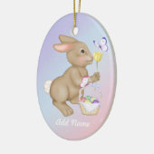Osterhase und Korb Keramikornament (Links)
