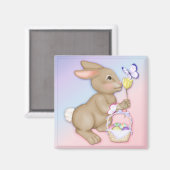 Osterhase und Korb Magnet (Vorderseite/Rückseite)