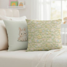 Osterhase und Küken Blumenmuster Wurfkissen
