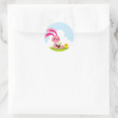 Osterhase und Küken Runder Aufkleber (Tasche)