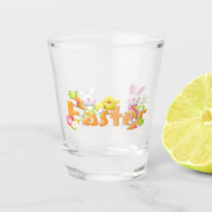 Osterhase und lustiger Text Shotglas Schnapsglas