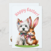 Osterhase und Osterkarte Feiertagskarte (Vorne/Hinten)