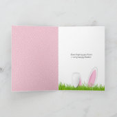 Osterhase und rosa Schmetterling Feiertagskarte (Innenseite)