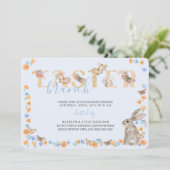 Osterhase und Schmetterling Sweet Floral Brunch Einladung (Stehend Vorderseite)