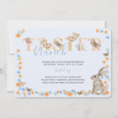 Osterhase und Schmetterling Sweet Floral Brunch Einladung (Vorderseite)