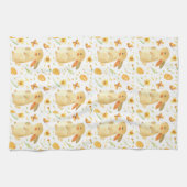 Osterhase und Schmetterlinge Geschirrtuch (Horizontal)