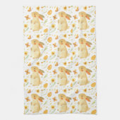 Osterhase und Schmetterlinge Geschirrtuch (Vertikal)