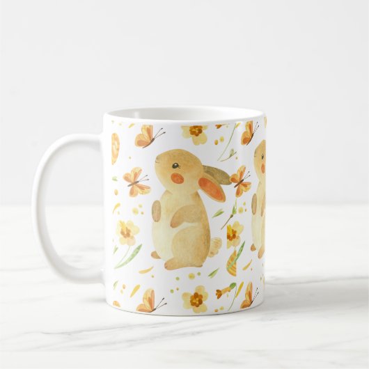 Osterhase und Schmetterlinge Kaffeetasse (Links)