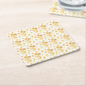 Osterhase und Schmetterlinge Rechteckiger Pappuntersetzer (angewinkelt)