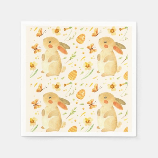 Osterhase und Schmetterlinge Serviette (Vorderseite)