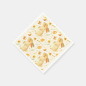 Osterhase und Schmetterlinge Serviette (Ecke)