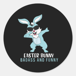 Osterhase und sonnige, düstere Ostern Runder Aufkleber