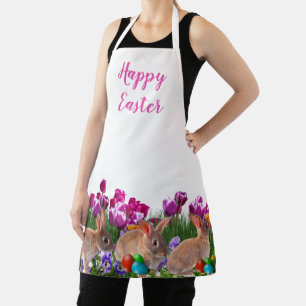 Osterhase und Tulpen Druck Feiertags-Schürze Schürze