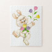 Osterhase und Tulpen Puzzle (Vertikal)