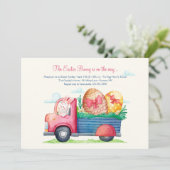 Osterhase unterwegs einladung (Stehend Vorderseite)