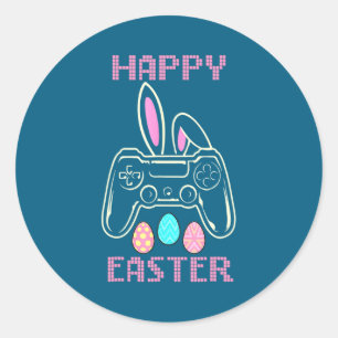 Osterhase Videospiel Gaming-Controller Gamer Bo Runder Aufkleber