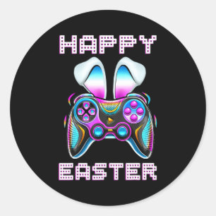 Osterhase Videospiel Spielecontroller Gamer Bo Runder Aufkleber