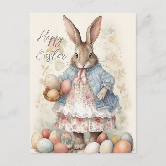 Osterhase Vintage Postkarte (Vorderseite)